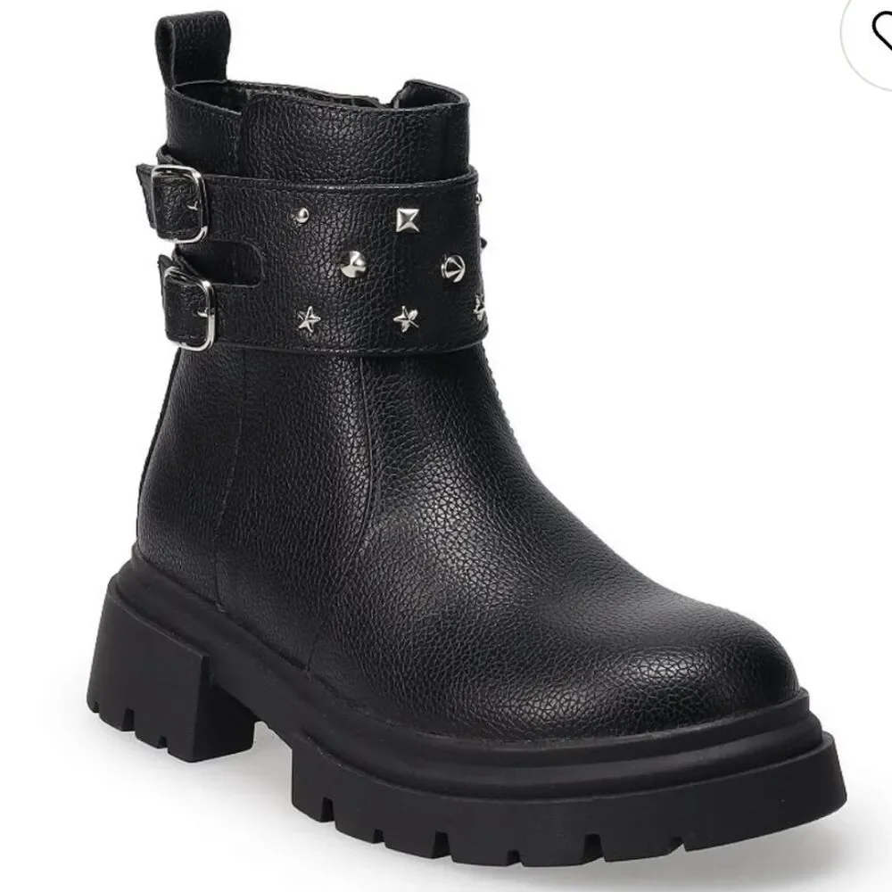 Sonoma Black Kids Boots with Buckle Accents